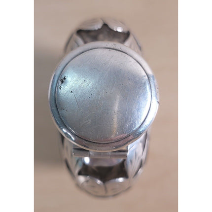 Antique 1903 Sterling Silver Monogrammed Overlaid Glass Flask