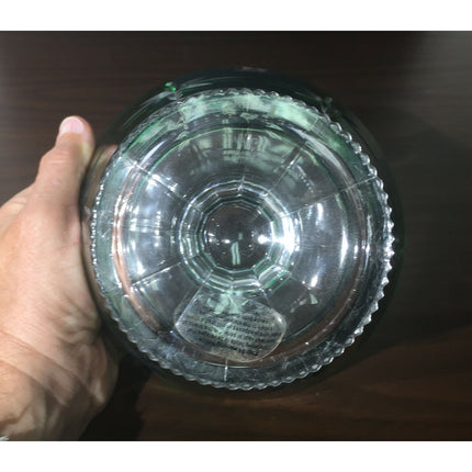 Waterford Marquis Green Glass Footed Bowl Czech Republic w/ Labels 6.75”
