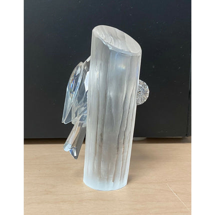 1988 Swarovski SCS Woodpeckers Figurine – Frosted Crystal Birds 4.25" No Box